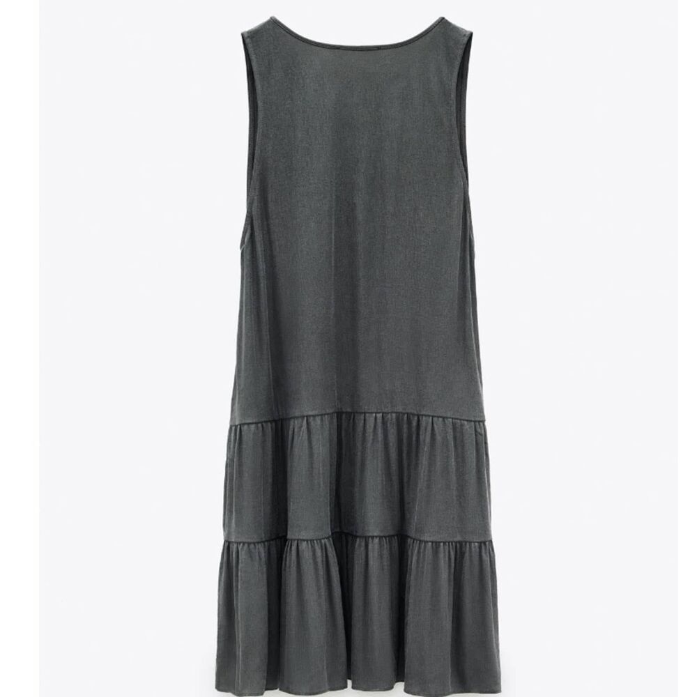ZARA RUFFLED DRESS WITH RUCHING - Picture 2 of 3